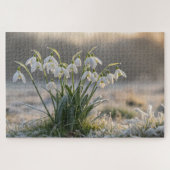 Snowdrop Frost Puzzel - Delicate Winter Natuur Art Legpuzzel (Horizontaal)