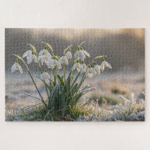 Snowdrop Frost Puzzel - Delicate Winter Natuur Art