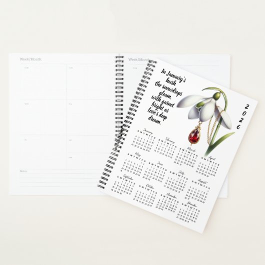 Snowdrop & Garnet January Verse – 2026 Planner (Display)