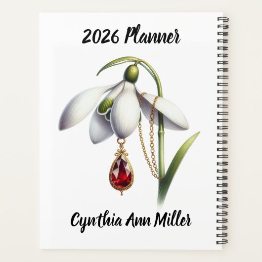 Snowdrop & Garnet January Verse – 2026 Planner (Achterkant)