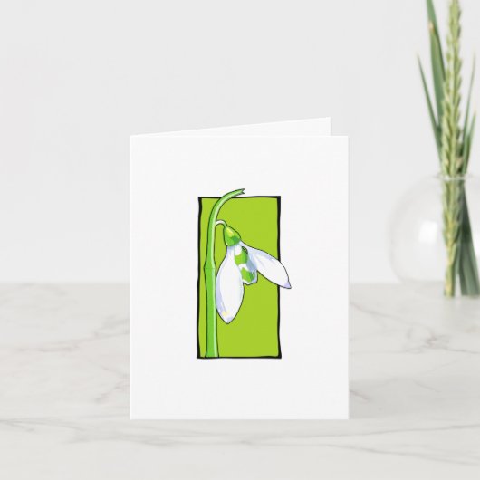 Snowdrop Green Note Card Kaart (Voorkant)
