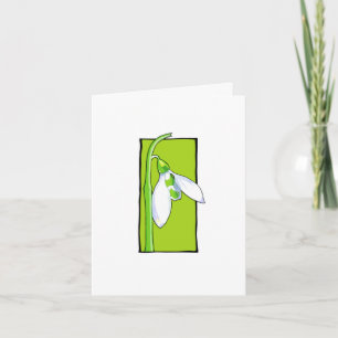 Snowdrop Green Note Card Kaart