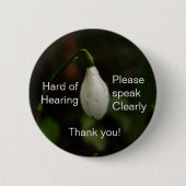 Snowdrop Harde gehoorbadge Ronde Button 5,7 Cm (Voorkant)