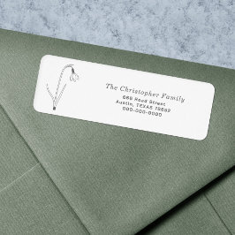 Snowdrop Line Art Bloem Retouradres Label