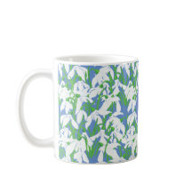 Snowdrop Patroonmonogram op blauwe achtergrond