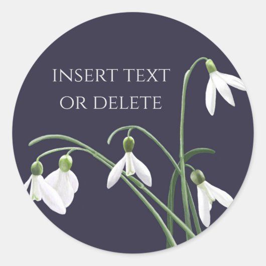 Snowdrop Ronde Sticker (Voorkant)