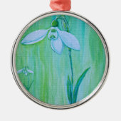 Snowdrop schilderen metalen ornament (Voorkant)
