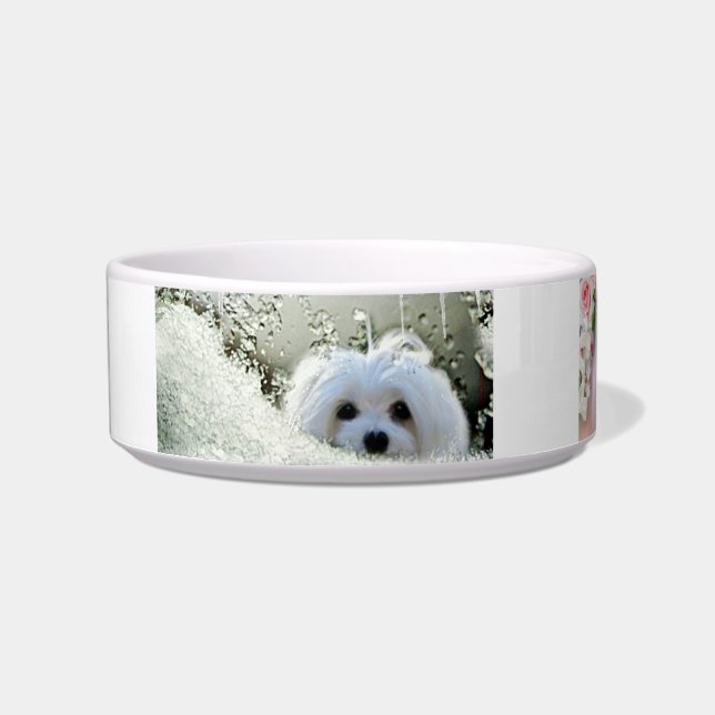 Snowdrop the Maltese Pet Bowl Voerbakje (Voorkant)