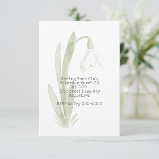 Snowdrop Uitnodiging (Staand voorkant)