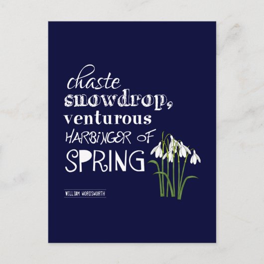 Snowdrop, Venturous Harbinger van de lente Briefkaart (Voorkant)