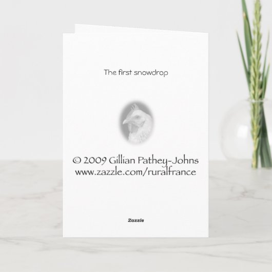 Snowdrop verjaardagskaart kaart (Achterkant)