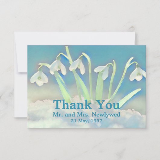 Snowdrops Blue Bedankkaart (Voorkant)