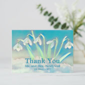 Snowdrops Blue Bedankkaart (Staand voorkant)