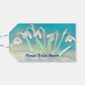 Snowdrops Blue Cadeaulabel (Achterkant Horizontaal)