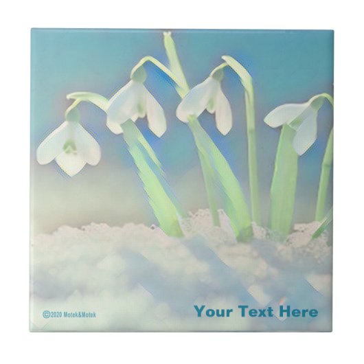 Snowdrops Blue Tegeltje (Voorkant)