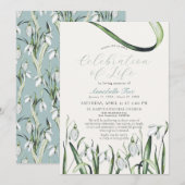 Snowdrops Celebration of Life Funeral Memorial Kaart (Voorkant / Achterkant)