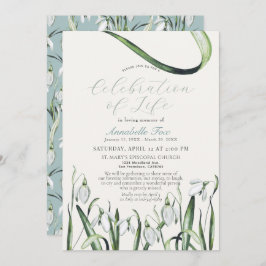 Snowdrops Celebration of Life Funeral Memorial Kaart