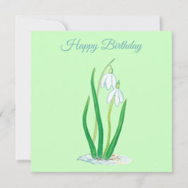 Snowdrops (Galanthus) Illustration Birthday Kaart