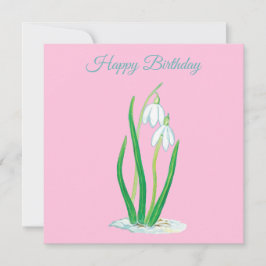 Snowdrops (Galanthus) Illustration Birthday Kaart