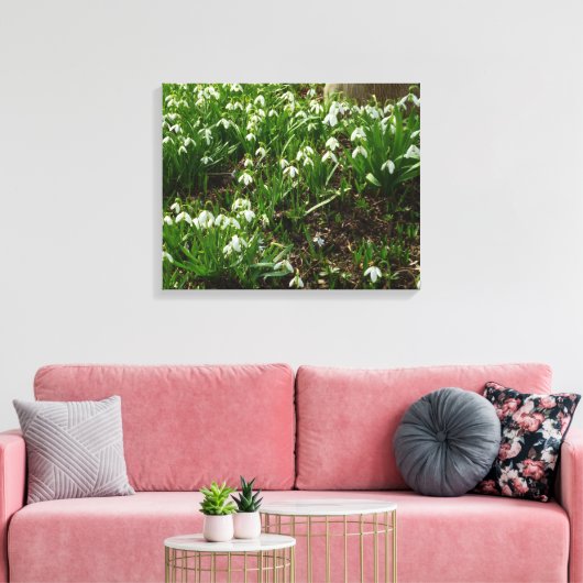 Snowdrops II (Galanthus) Spring Floral Canvas Afdruk (Insitu (Woonkamer))