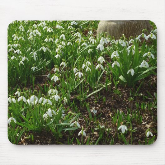 Snowdrops II (Galanthus) Spring Floral Muismat (Voorkant)