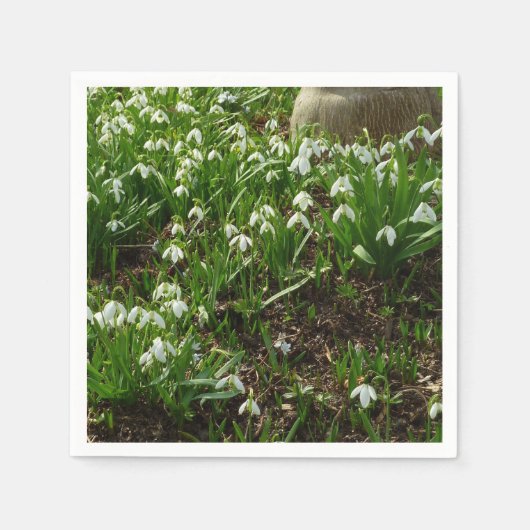 Snowdrops II (Galanthus) Spring Floral Servetten (Voorkant)