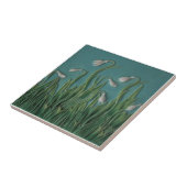 Snowdrops Majolica Faux Relief c1875 Antiek Repro Tegeltje (Zijkant)