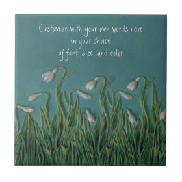 Snowdrops Majolica Faux Relief c1875 G.Jones Repro Tegeltje