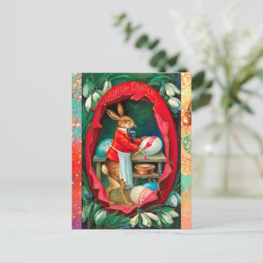 SNOWDROPS MET SNELLERE EIEREN VOOR RABBIT FEESTDAGENKAART (Staand voorkant)