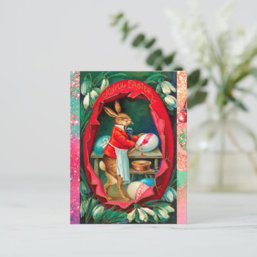 SNOWDROPS MET SNELLERE EIEREN VOOR RABBIT FEESTDAGENKAART (Staand voorkant)