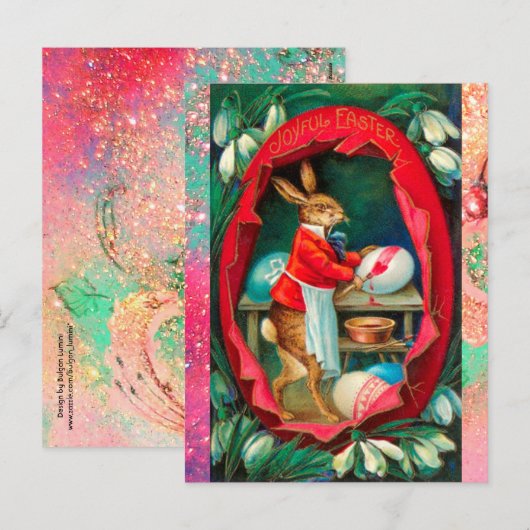 SNOWDROPS MET SNELLERE EIEREN VOOR RABBIT FEESTDAGENKAART (Voorkant / Achterkant)
