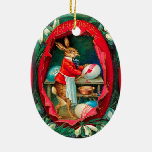 SNOWDROPS MET SNELLERE EIEREN VOOR RABBIT KERAMISCH ORNAMENT (Achterkant)