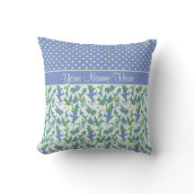 Snowdrops Pattern and Polka Dots on Blue