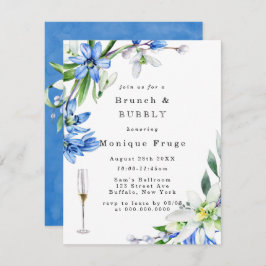 Snowdrops Scilla Brunch & Bubble Invitations Kaart