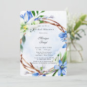 Snowdrops Scilla Spring Floral Vrijgezellenfeest Kaart (Staand voorkant)