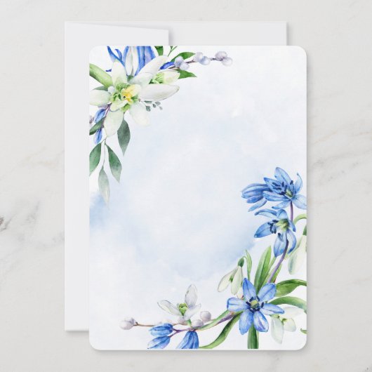 Snowdrops Scilla Spring Floral Vrijgezellenfeest Kaart (Achterkant)