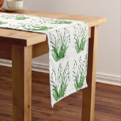 Snowdrops Spring floral waterverf white Pasen Korte Tafelloper (Voorbeeld)