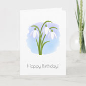 Snowdrops Spring Flowers - Happy Birthday Kaart (Voorkant)