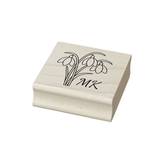 Snowdrops Spring Flowers Monogram Initials Rubberstempel (Stempel)