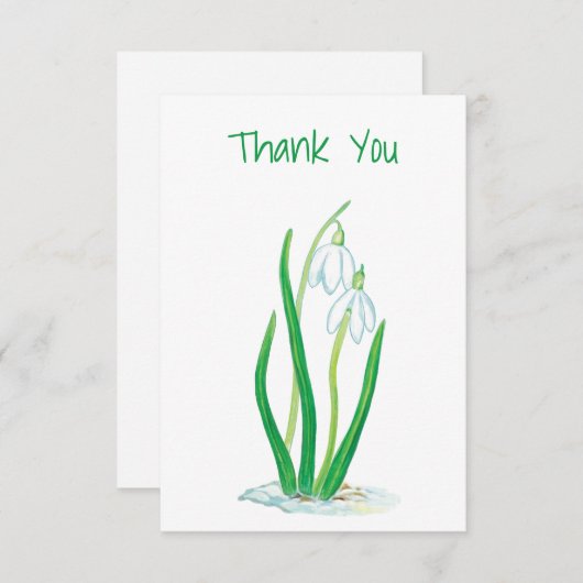 Snowdruppels Bedankkaart (Voorkant / Achterkant)