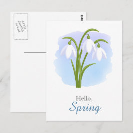 Snowdruppels - de Blauwe Citaat van de Waterverf v Briefkaart