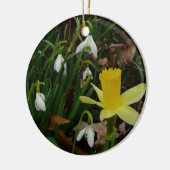Snowdruppels en Daffodil Spring Floral Keramisch Ornament (Links)
