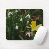 Snowdruppels en Daffodil Spring Floral Muismat (Met muis)