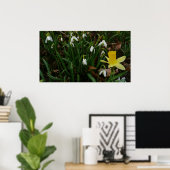 Snowdruppels en Daffodil Spring Floral Poster (Thuiskantoor)