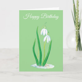 Snowdruppels (Galanthus nivalis) Birthday Kaart