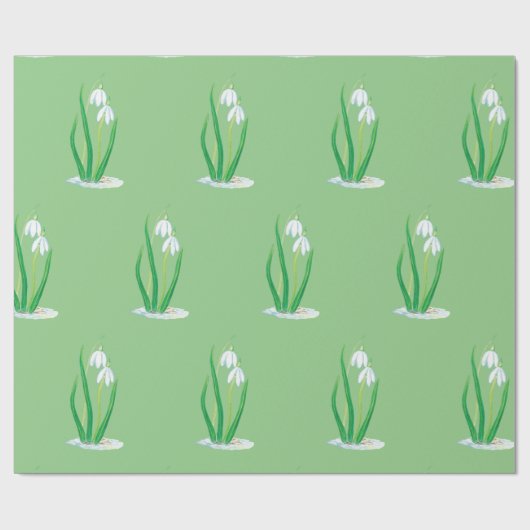 Snowdruppels (Galanthus nivalis) Cadeaupapier (Vlak)