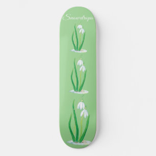 Snowdruppels (Galanthus nivalis) op maat gesneden Persoonlijk Skateboard