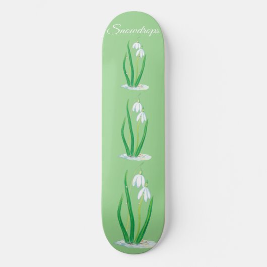 Snowdruppels (Galanthus nivalis) op maat gesneden Persoonlijk Skateboard (Voorkant)