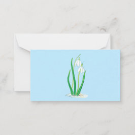 Snowdruppels (Galanthus nivalis) Vroege lentbloeme Notitiekaartje