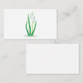 Snowdruppels (Galanthus nivalis) Vroege lentbloeme Notitiekaartje (Voorkant / Achterkant)